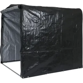 Mendler Fahrradgarage HWC-N61 Foliengarage Aufbewahrungsgarage Garagenzelt Alu UV-Schutz wasserfest anthrazit 201x201x201cm