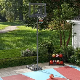 sportnow 2-in-1 Basketballständer Schwarz 230-305 cm