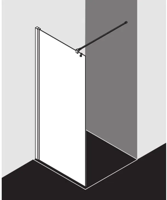 Kermi Liga Seitenwand LITWF080201AK 80x200cm, silber/mattglanz, ESG klar, mit 90Grad Stabilisierung