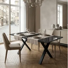 Mäusbacher Esstisch 160/210 x 75 cm Glas Grau/Schwarz