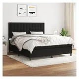 vidaXL Boxspringbett mit Matratze Schwarz 180x200 cm Stoff