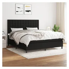 vidaXL Boxspringbett mit Matratze Schwarz 180x200 cm Stoff