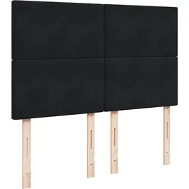 vidaXL Boxspringbett mit Matratze Schwarz 140x200 cm Samt