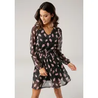 LAURA SCOTT Meshkleid Mini Schwarz/Rosa 44