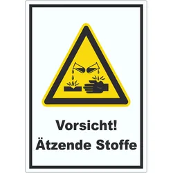 HB-Druck Vorsicht Ätzende Stoffe Aufkleber A1 (594x841mm)