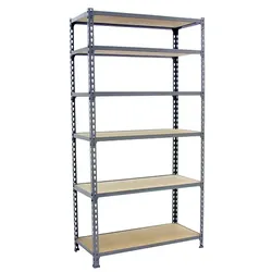 PROREGAL Schwerlastregal Giant Muli | HxBxT 250x110x30cm | 6 Fachböden | Fachlast 150kg | Verzinkt | Lagerregal Kellerregal Werkstattregal