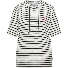Cecil Kapuzenshirt Hoodie Gestreift Vanilleweiß M