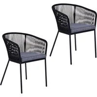 Estexo Gartenstuhl Lounge Stuhl 2er Set Gartensessel Rope Loungesessel