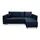 marpur Eckcouch Velourstoff mit Bettkasten 2-Sitzer Blau