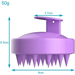 Intirilife Kopfhaut Massagebürste aus Silikon für Nass und Trocken in Lila - 8 x 7 cm Kopfmassage Kopfhautbürste