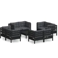 vidaXL 9-tlg Garten-Lounge-Set mit Anthrazit Kissen Kiefernholz Modell 6