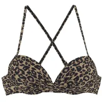 VIVANCE Push-Up-Bikini-Top Damen schwarz nougat bedruckt Gr.34 Cup B