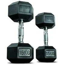 Matchu Sports Hantel Hexagon Set Kurzhanteln 2 x 15 kg schwarz