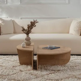 vente-unique Couchtisch Naturfarben Hell Holz 90 x 30 cm