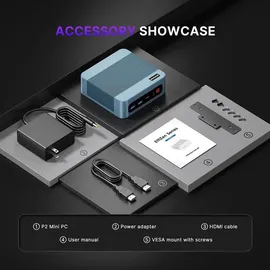 bosgame P2 Plus Mini-PC 2023 4K Ultra HD Intel Core i7-12700H 4,7 GHz 32 GB RAM 512 GB SSD