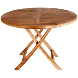 Garten Klapptisch aus Teak Massivholz rund