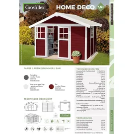 Grosfillex Gartenhaus Deco H 7,5 370 x 298 cm (inkl. Dachüberstand)