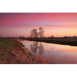Fototapete PAPERMOON "Fluss durch Feld", bunt, B:3,00m L:2,23m, Vlies, Tapeten