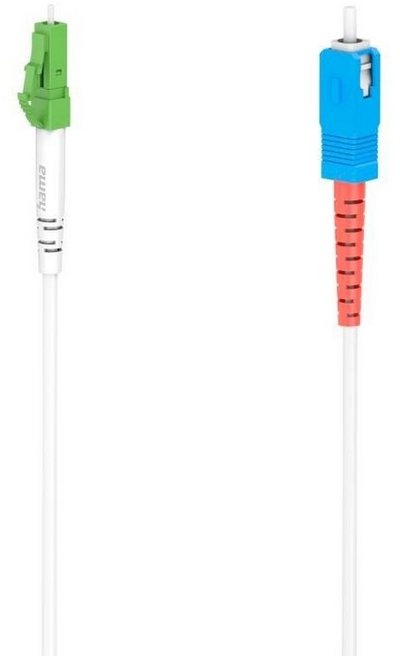 Produktbild Hama Glasfaser-Netzwerkkabel LC/APC-Stecker-SC/UPC-Stecker, 10 Gbit/s 5m Glasfaserkabel, (500 cm) weiß