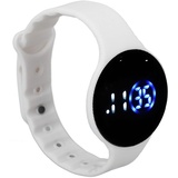 Kinder-Digitaluhr Intelligente Uhr, Kinder Digitaluhr, Wasserdichtes Silikonarmband, Kratzfeste LED Elektronikuhr für Kinder, Frauen, Männer, Mädchen, Jungen(Weiß)