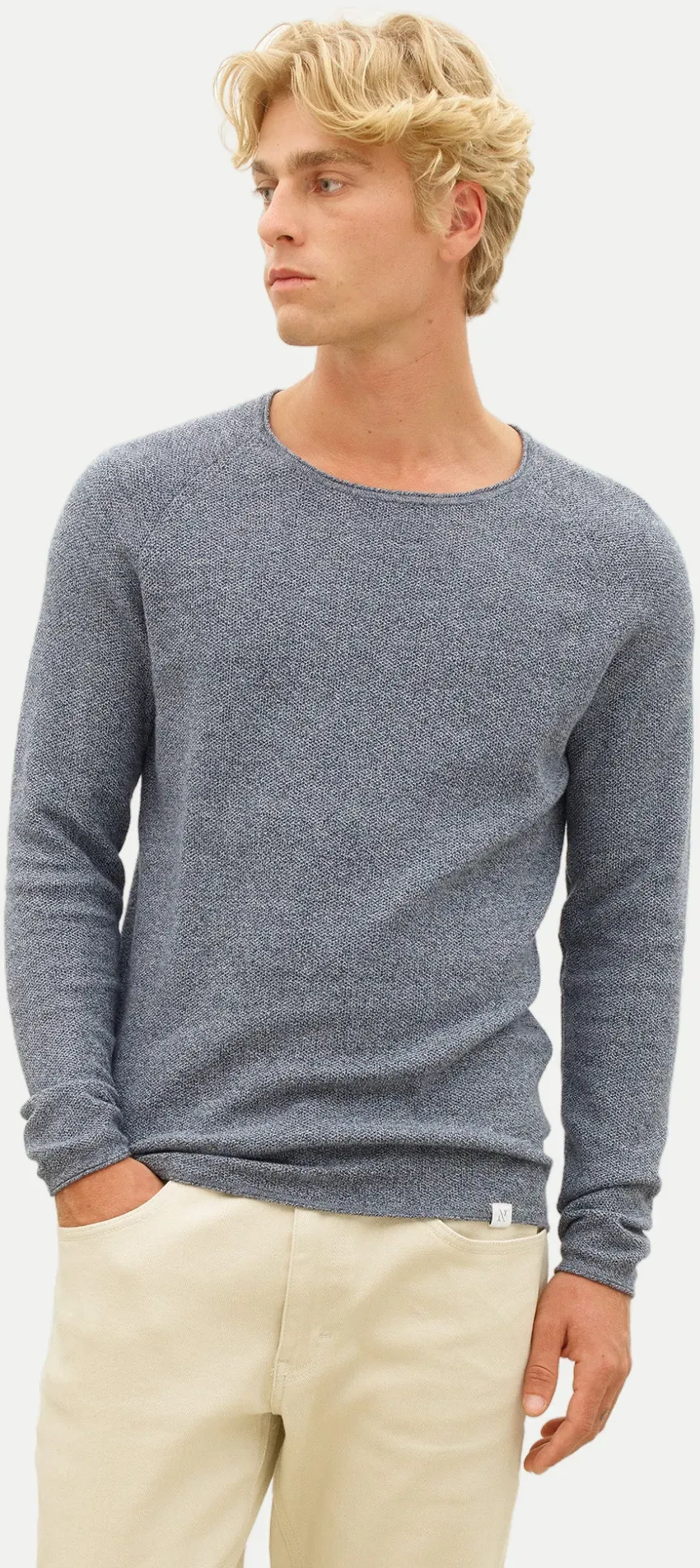 Pullover mit Wabenstruktur Blau XXL
