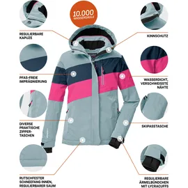 KILLTEC KSW 197 Girls Ski Jacket hell rauchblau/neon pink/nachtblau 164
