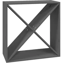 vidaXL Weinregal Grau 62x25x62 cm Massivholz Kiefer