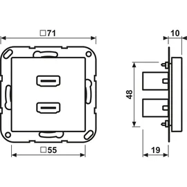 Jung Multimedia-Anschluss alu MA A 1133 AL