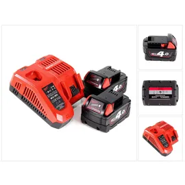 Milwaukee Akku Starter 18 V Set mit 2 x 4,0 Ah