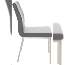 CLP 2er Set Esszimmerstühle Colmar Mit Pflegeleichtem Kunstledersitz I Gepolsterte Lehnstühle Mit Edelstahlgestell