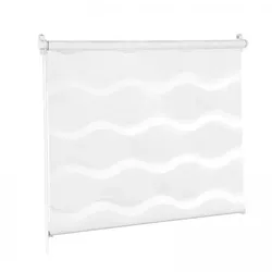 Doppelrollo Duorollo welle mit 3d effekt weiss Fensterrollo 18 breiten 2 längen