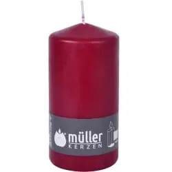 Müller Kerzen Stumpenkerze, weinrot 2011356847 , 1 Packung = 6 Stück, (Ø x H): 68 x 135 mm