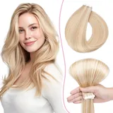 SEGO Pro 40cm Tape in Extensions Echthaar Haarverlängerung Naturhaarfarbe 10PCS 15g Invisible Skin Weft Haarteil #18P613,Hair Extension52