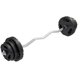 Gorilla Sports Hantelset 25 kg Curlstange 120 cm mit Gewichten 2x1,5 kg / 2x2,5 kg / 2x5 kg, Kunststoff
