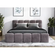 mebloland Polsterbett SONIC -OM 120 x 200 mit Bettkasten. Farbe: Grau - Grau