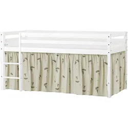 Spielbett HOPPEKIDS "ECO Dream", grün, B:101cm H:105cm L:208cm, Vorhang: 100% Baumwolle, Matratzenbezug: 23% Bambus.77% Polyester, Matratze: Waterlily Matratzenkern, Betten, Massivholz, wahlweise in 2 Größen und 4 Farben, Matratze wählbar