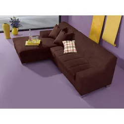 Ecksofa INOSIGN "Anzio L-Form", braun, B:239cm H:75cm T:82cm, Sofas, wahlweise mit Bettfunktion