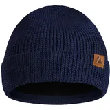 DANISH ENDURANCE Merinowolle Mütze mit Fleece, Warme Wintermütze, Stretchy & Bequem, Unisex, Beanie für Damen & Herren, Blau, One Size - Einheitsgröße