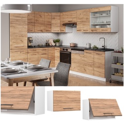 Vicco Hängeschrank Küchenschrank Küchenmöbel Fame-Line Weiß Eiche modern 60 cm Küche Einbauküche Hängeschrank Klapptür Dunstabzugshaube Küchenzeile