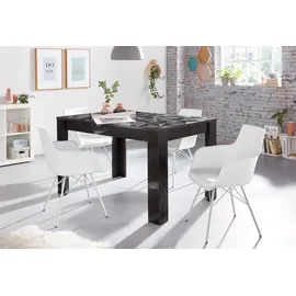 INOSIGN Esstisch INOSIGN "Prisma 137x90 cm, Esszimmertisch, ausziehbar, erweiterbar auf 185 cm", grau (anthrazit hochglanz lack, anthrazit mit siebdruck hochglanz lack), B:137cm, Tische, Rechteckiger Esstisch Esstisch, rechteckig,Tischplatte Stärke 22 mm u.