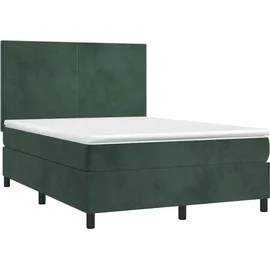 vidaXL Boxspringbett 140 x 200 cm Dunkelgrün