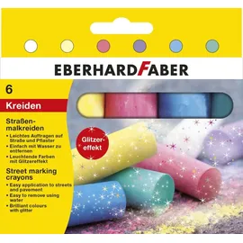 Eberhard Faber Straßenmalkreide Glitzer 6 St. Mehrfarbig