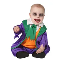 atosa Kostüm Verrücktes Clown-Kostüm für Babys Halloweenkostüm violett-grün-orange bunt 60 cm