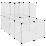 vidaXL Kleintierkäfig Transparent 142x74x93 cm PP und Stahl