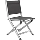 KETTLER Basic Plus Balkonklappstuhl, silber/anthrazit, Aluminium/Outdoorgewebe - Silber/Dunkelgrau