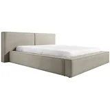 Meblito Polsterbett Doppelbett Trakas Schlafzimmer Bett Matratze 120/140/160/180/200x200cm - Beige, Textil, 140x200 cm Hellbeige (Magic Velvet 2201)