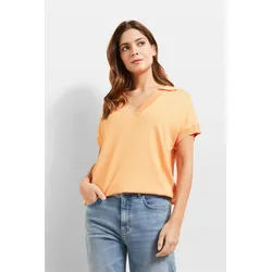 Pullunder BUGATTI, Damen, Gr. M, orange, 96% Viskose, 4% Elasthan, casual, normal, V-Ausschnitt, ohne Ärmel, Pullover, mit Kragen