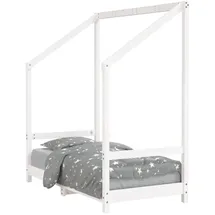 vidaXL Kinderbett Weiß 70 x 140 cm Kiefer massiv weiß