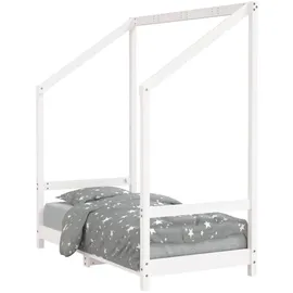 vidaXL Kinderbett Weiß 70 x 140 cm Kiefer massiv weiß