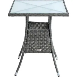 Estexo Polyrattan Beistelltisch 57 x 57 x 72 cm Anthrazit/Grau